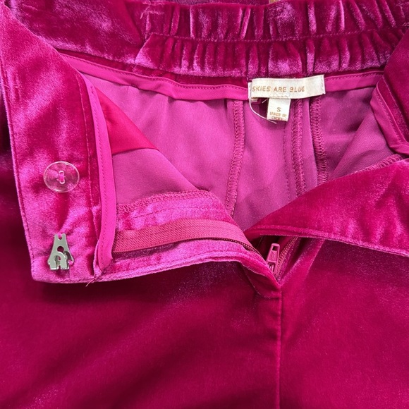 SKIES ARE BLUE Pink Velour Slacks - Picture 5 of 8